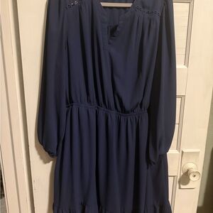 Daniel Rainn Navy Long Sleeve Dress